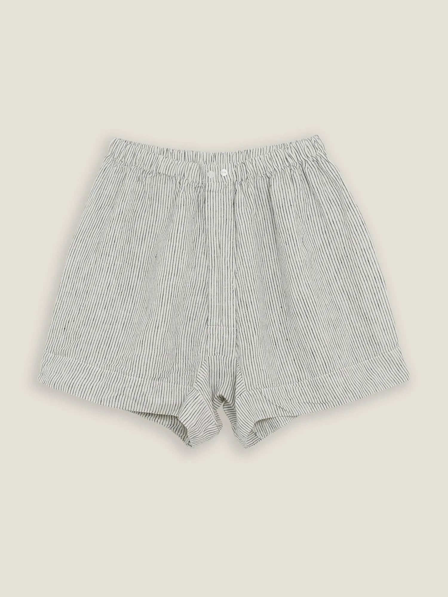 100% Linen shorts in Pencil Stripes