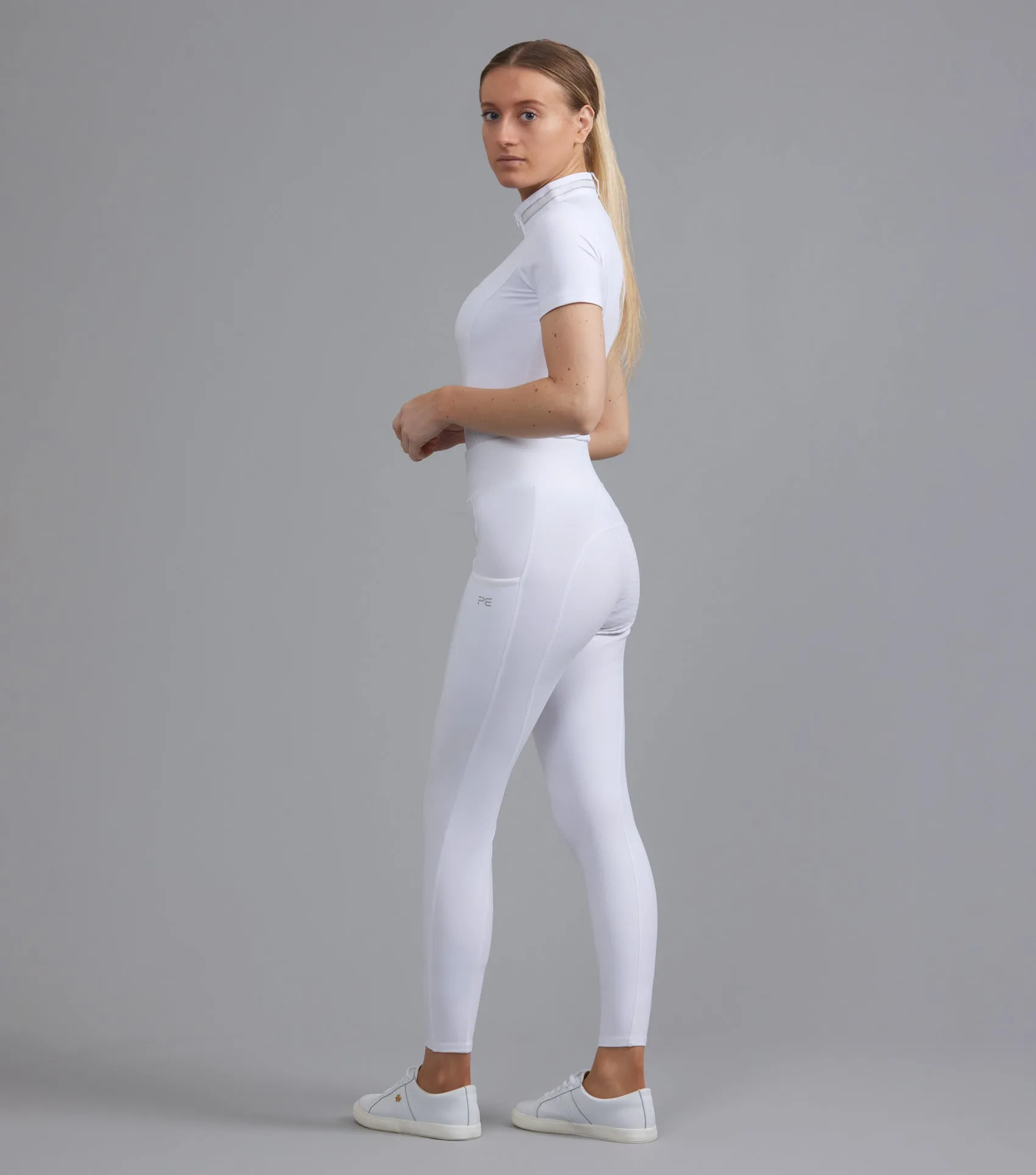 Aresso Ladies Full Seat Gel Riding Tights White