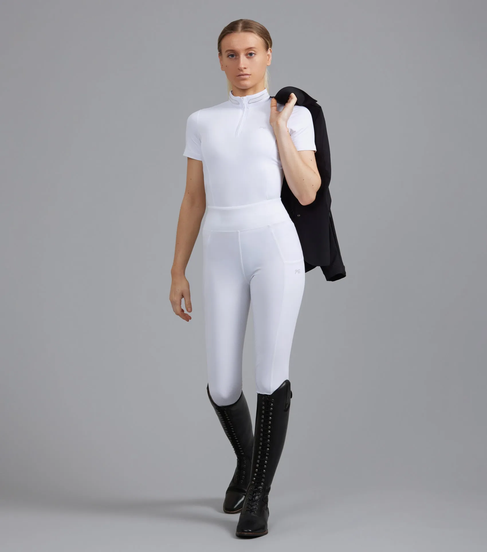 Aresso Ladies Full Seat Gel Riding Tights White