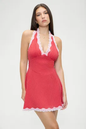 Audrey Polka Dot Mini Dress - Ladybug