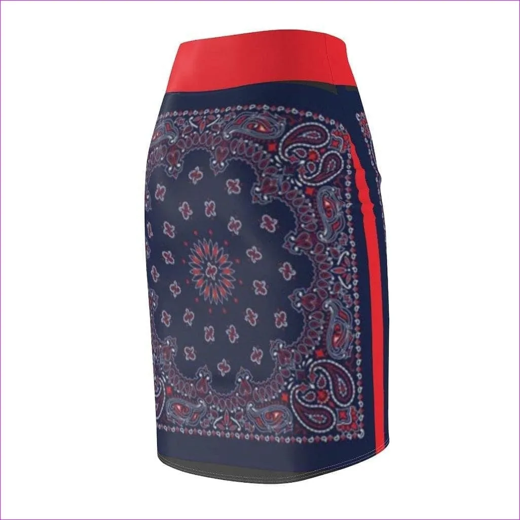 Bandanna Branded Womens Pencil Skirt- Ships from The US