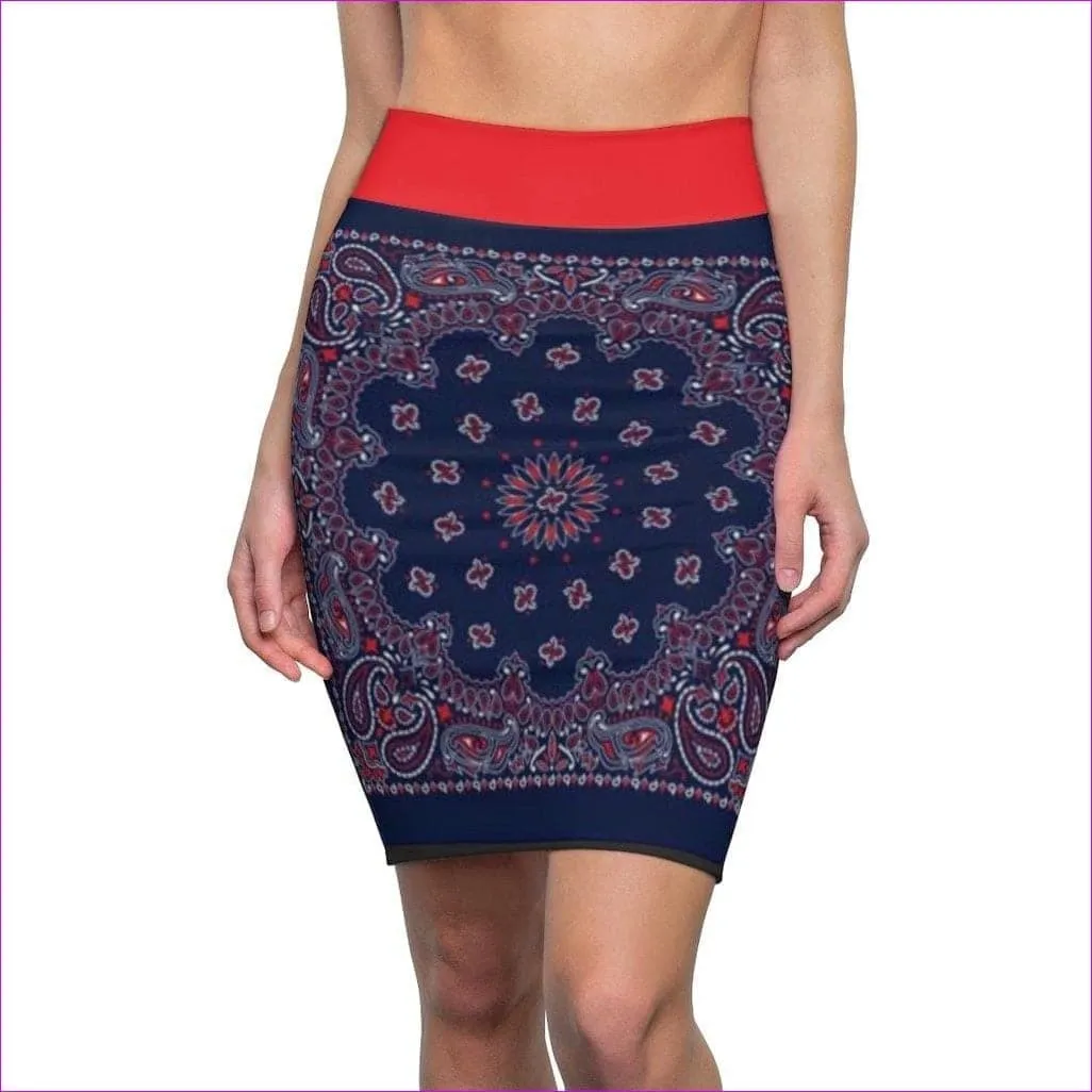 Bandanna Branded Womens Pencil Skirt- Ships from The US