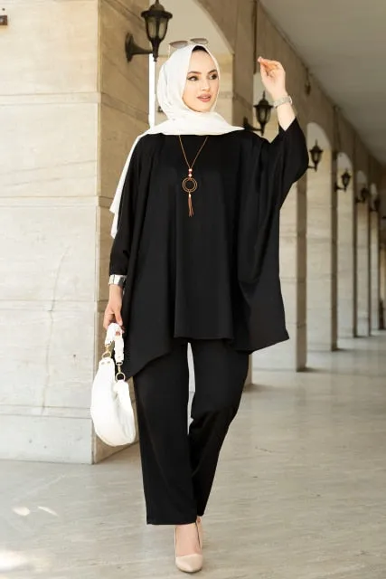 Bat Sleeve Muslim Abaya Style Suit