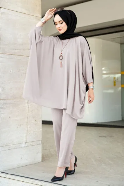 Bat Sleeve Muslim Abaya Style Suit