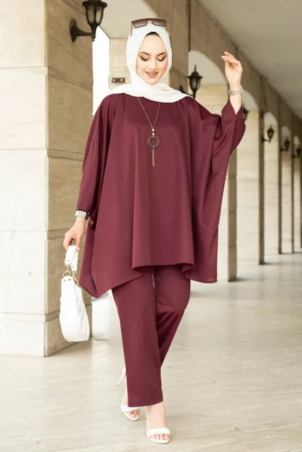 Bat Sleeve Muslim Abaya Style Suit