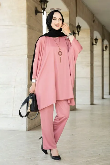 Bat Sleeve Muslim Abaya Style Suit