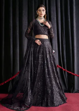 Black Lehenga Suit - Afrozeh Luxury Starlet Collection '23 - Black Swan