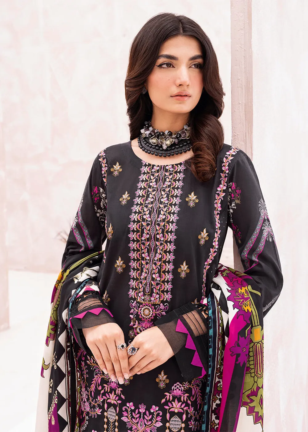 Black Pakistani Salwar Suit - Ramsha Mashaal Collection Vol 7 - #L-704