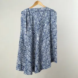 Blue - Hand Batik Printed Cotton Wrap Around Skirt 14