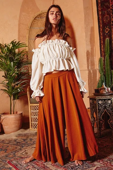 Bucketlist Wide Leg Pants | Burnt Sienna