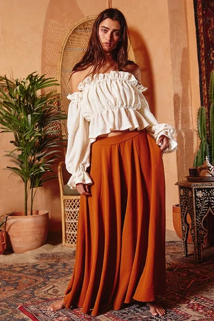 Bucketlist Wide Leg Pants | Burnt Sienna