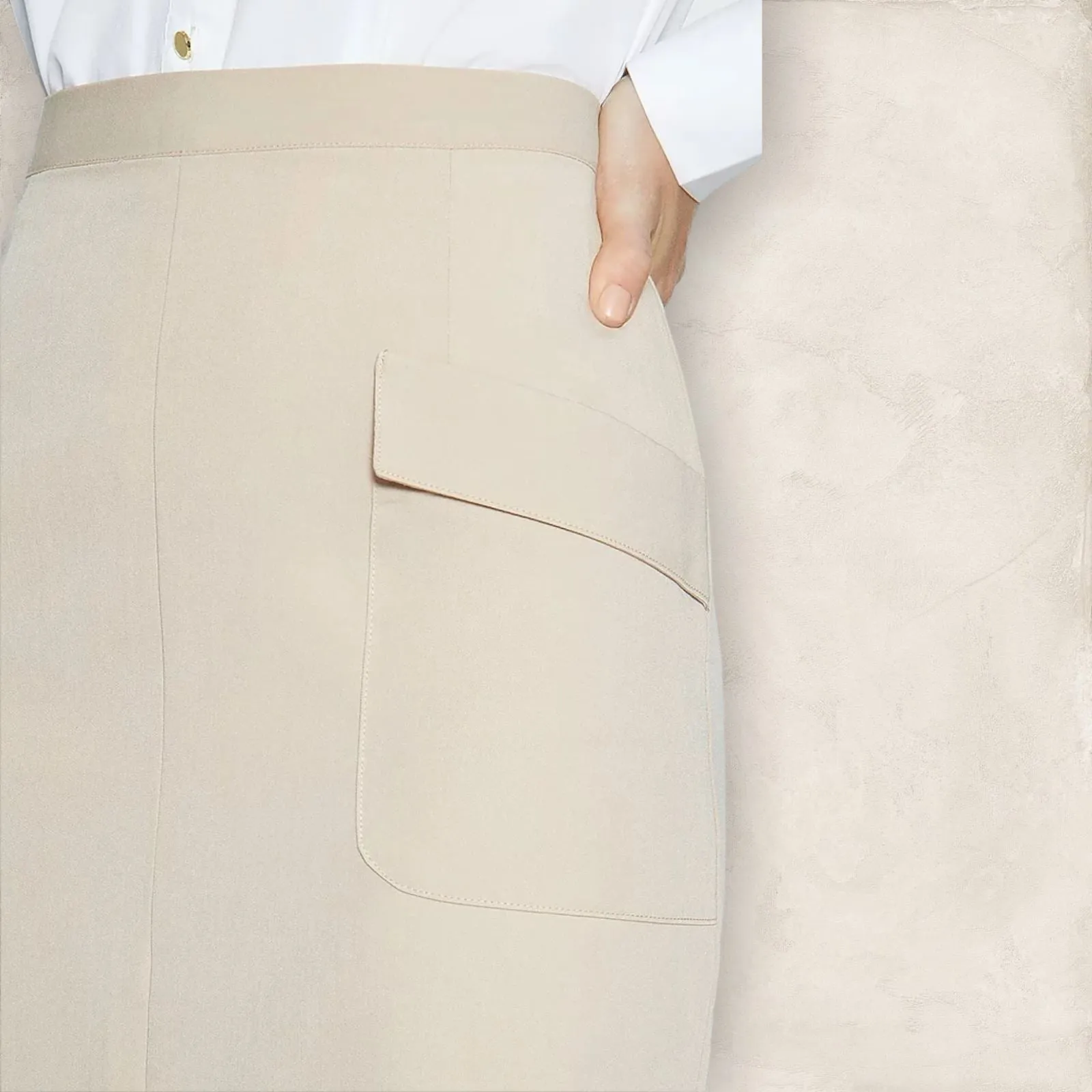 Coast Beige Pocket Split Front Pencil Skirt UK 12  US 8 EU 40