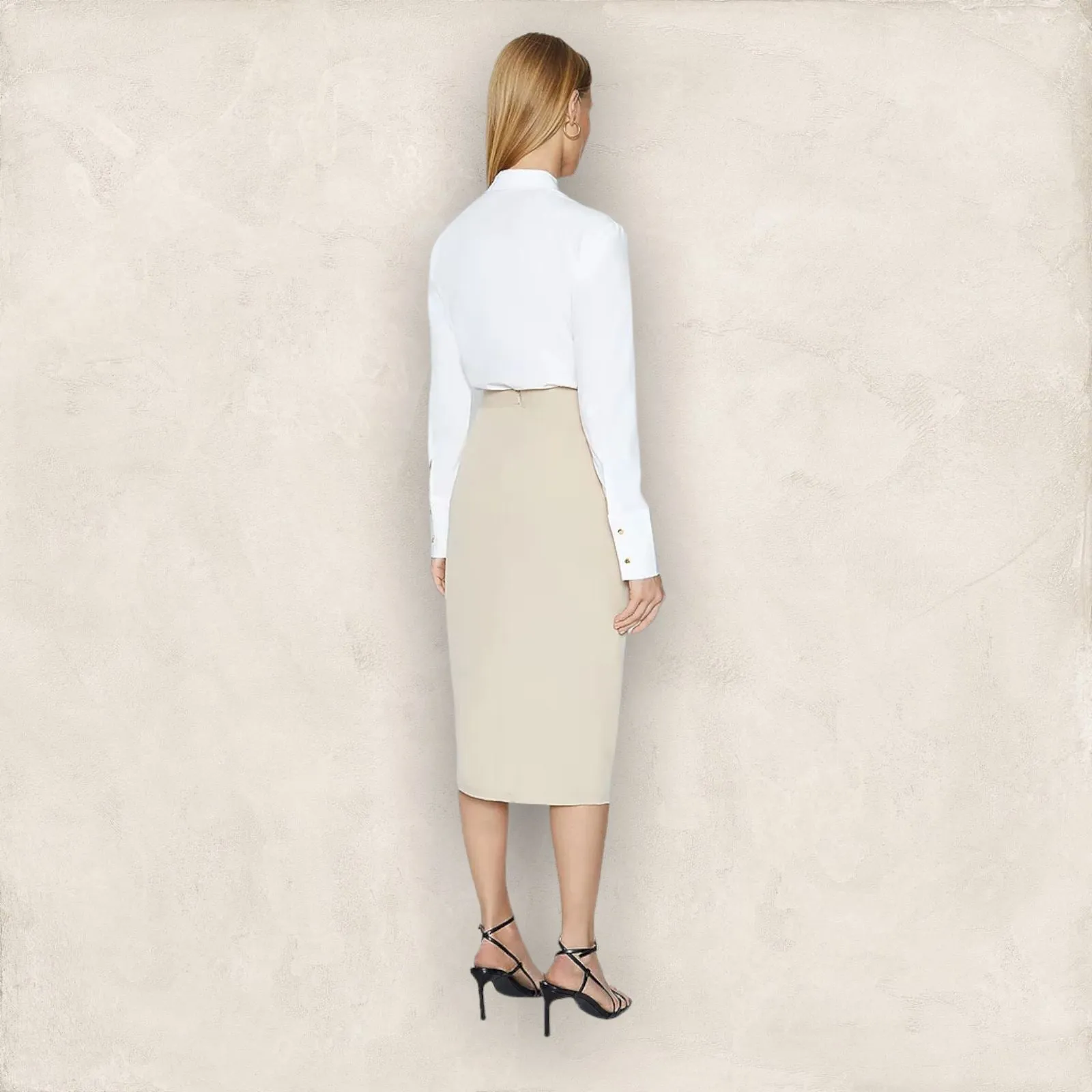 Coast Beige Pocket Split Front Pencil Skirt UK 12  US 8 EU 40