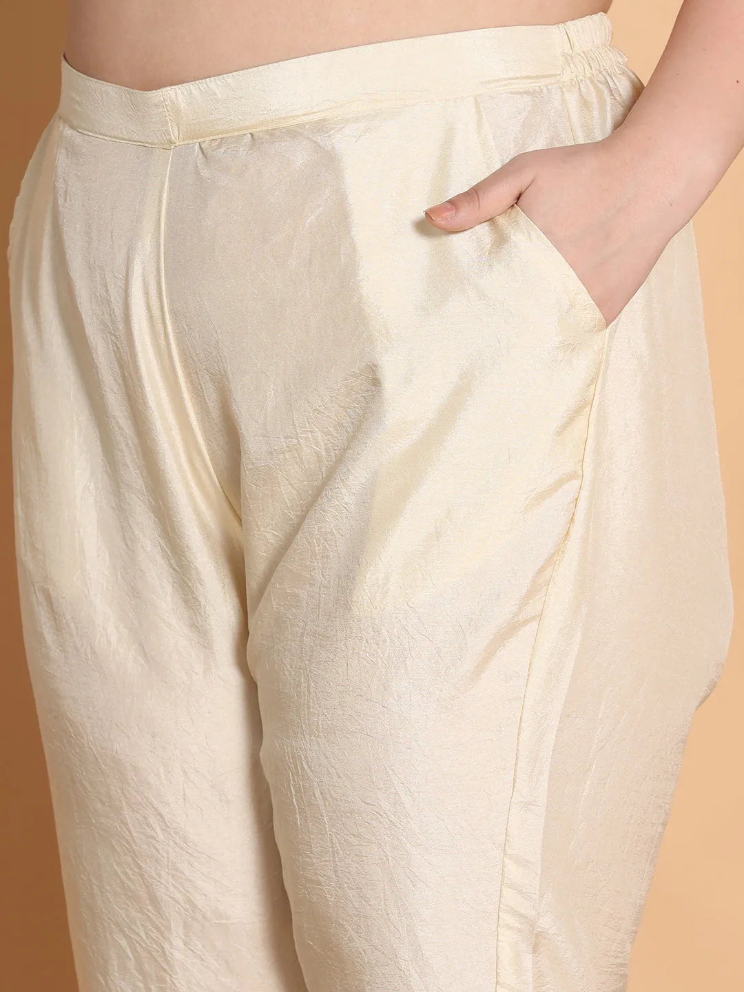 Cream Silk Pants