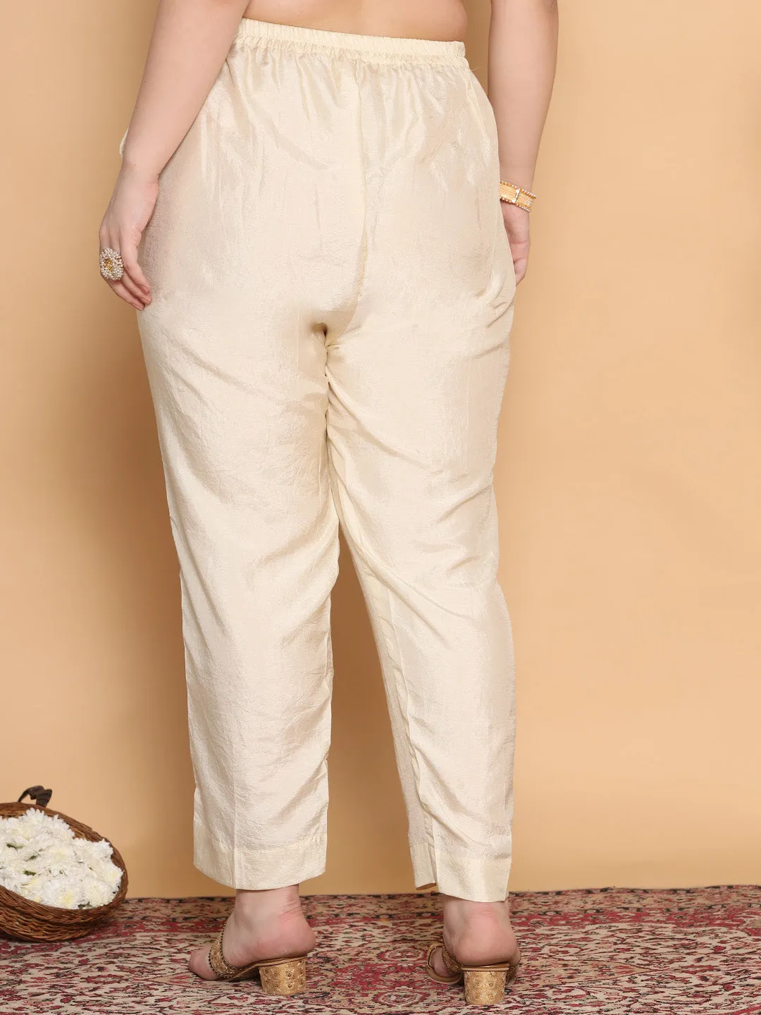 Cream Silk Pants