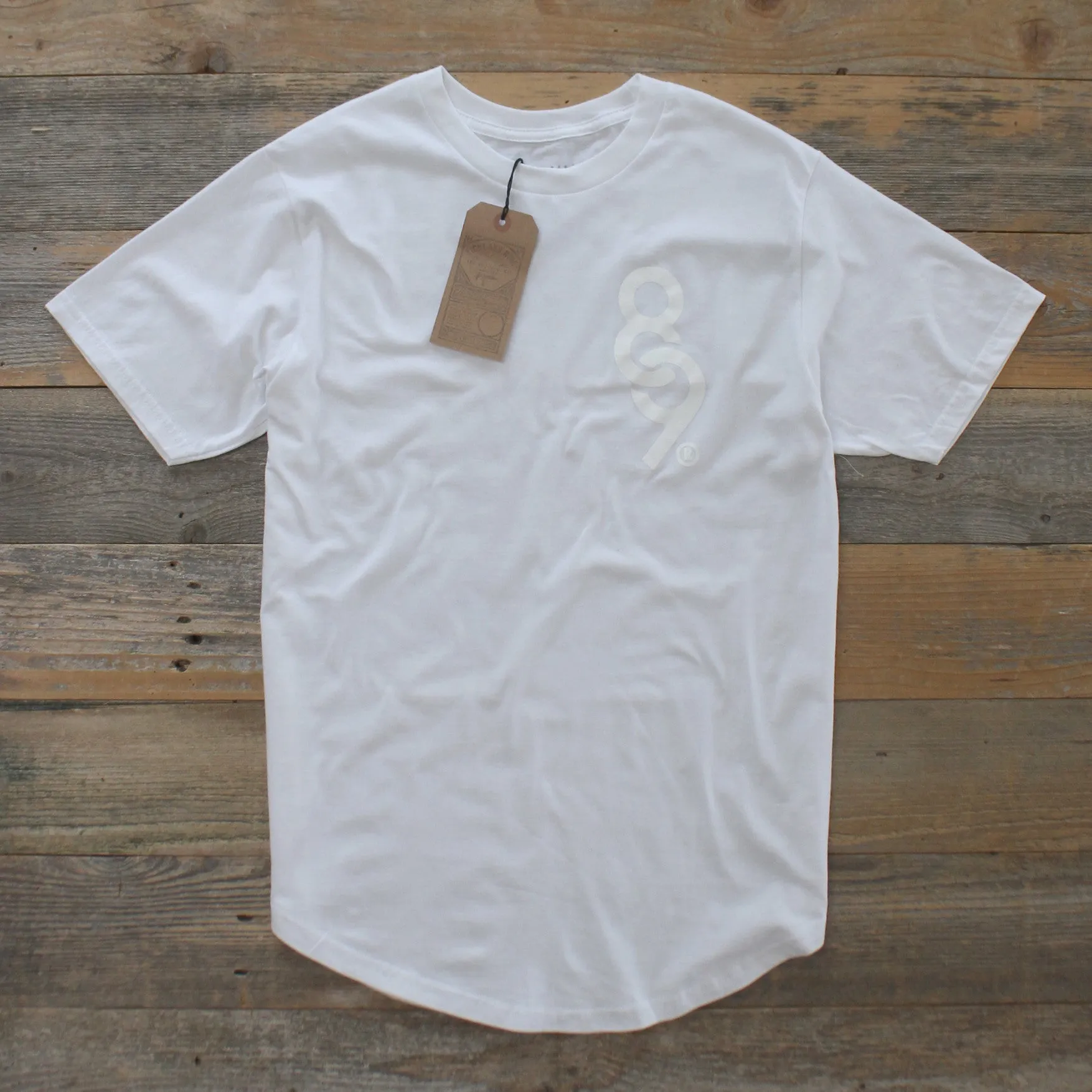 Curved Hem Keys Shirt White Out