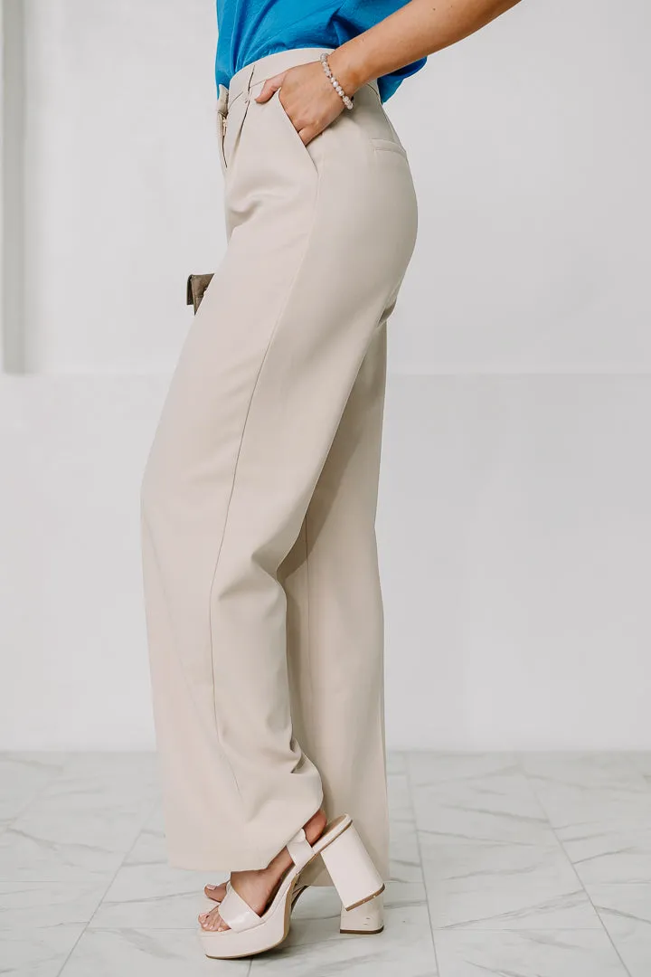 Cut Some Slack Wide Leg Dress Pants | Oatmeal