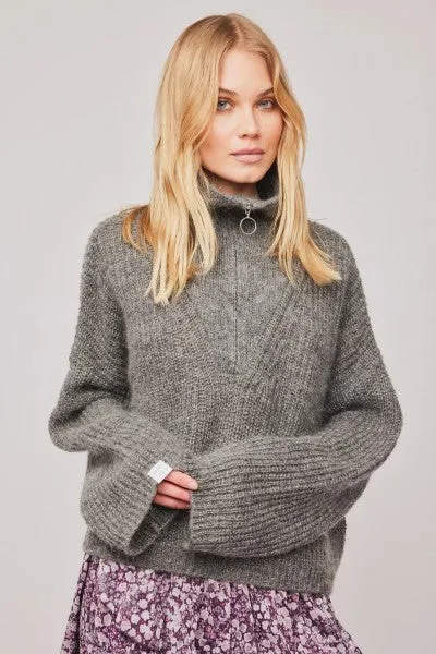 FLORIE ZIP KNIT SWEATER