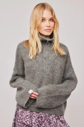 FLORIE ZIP KNIT SWEATER