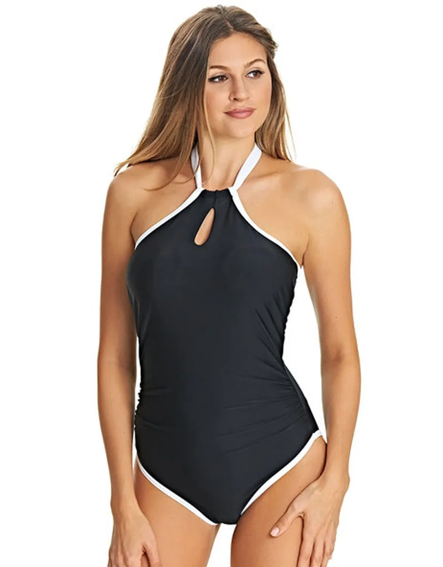 Freya Back to Black Underwire High Neck Swim Suit, Black