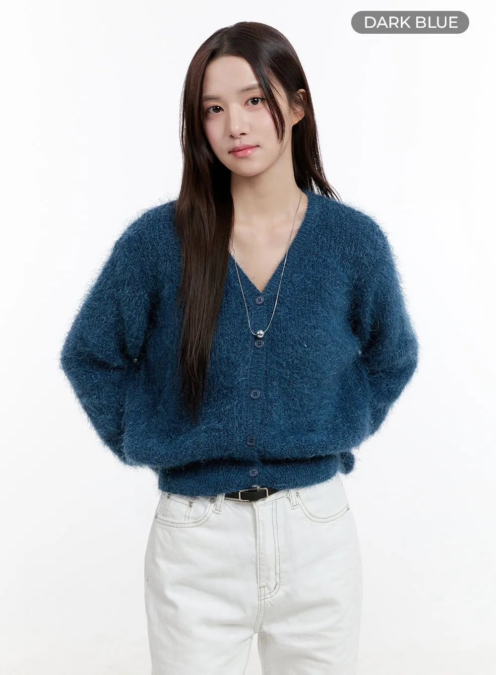 Fuzzy V-Neck Cardigan OG429