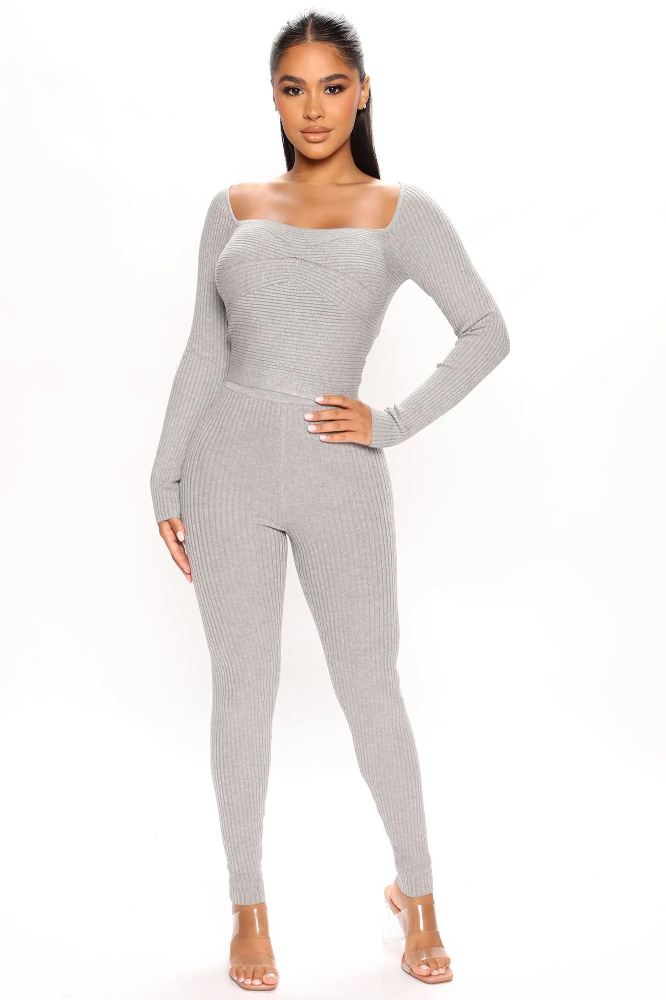 Heather Sweater Legging Set - Heather Grey