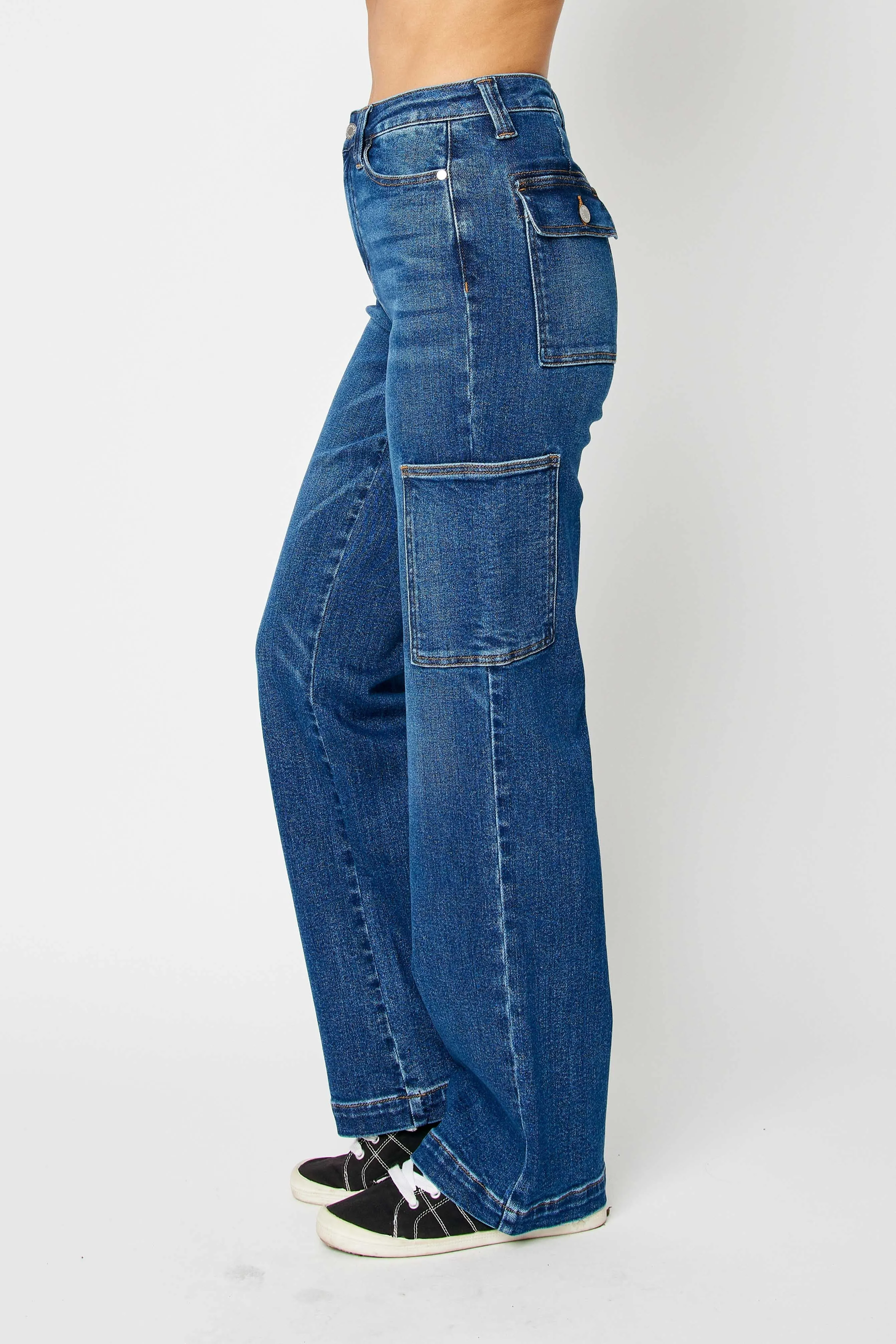 Judy Blue High Waist Cargo Wide Leg Denim 88725