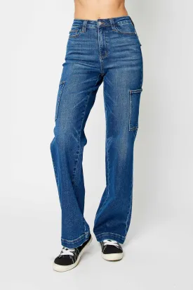 Judy Blue High Waist Cargo Wide Leg Denim 88725