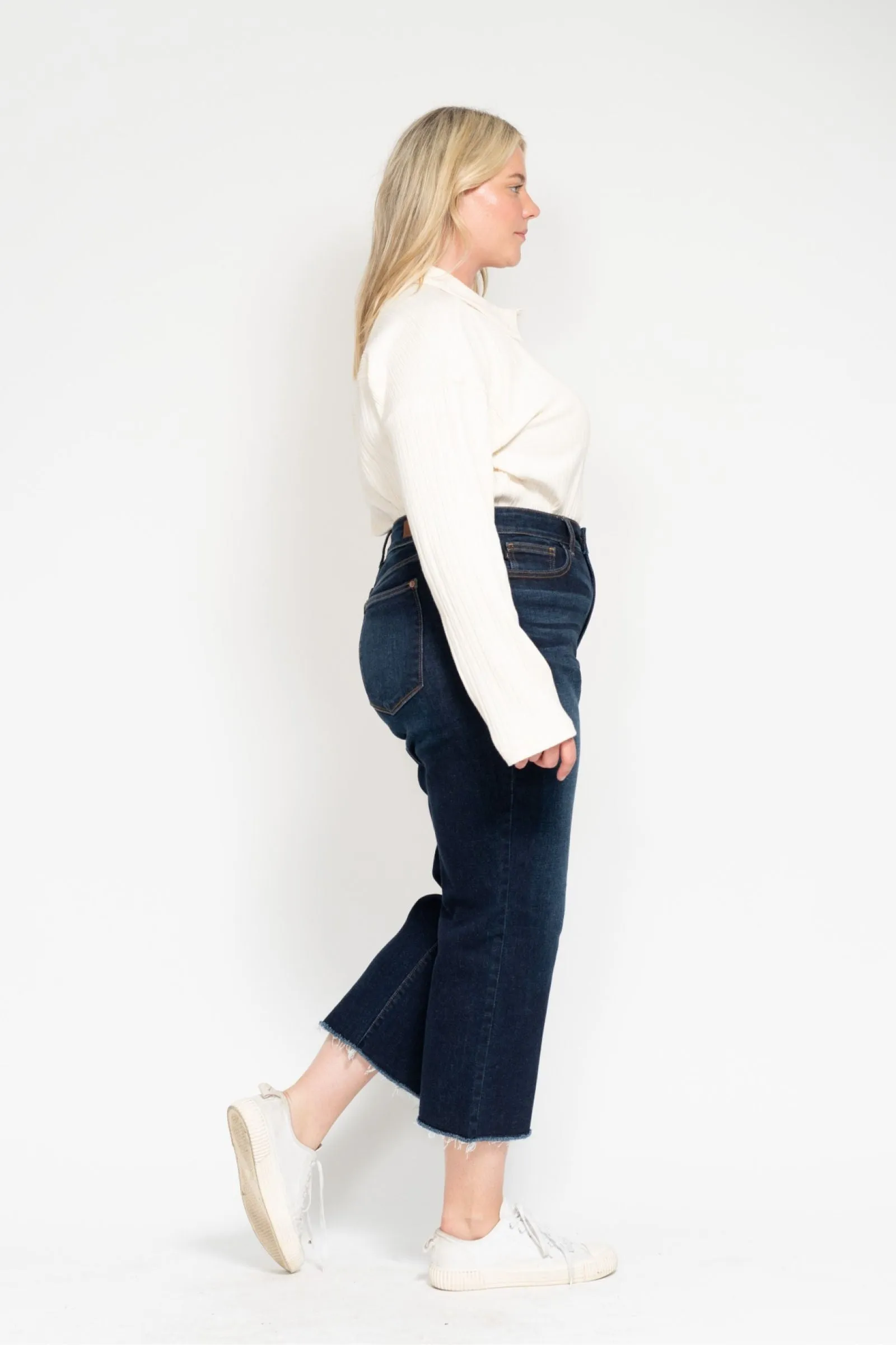 Judy Blue High Waist Wide Leg Crop Denim 82517