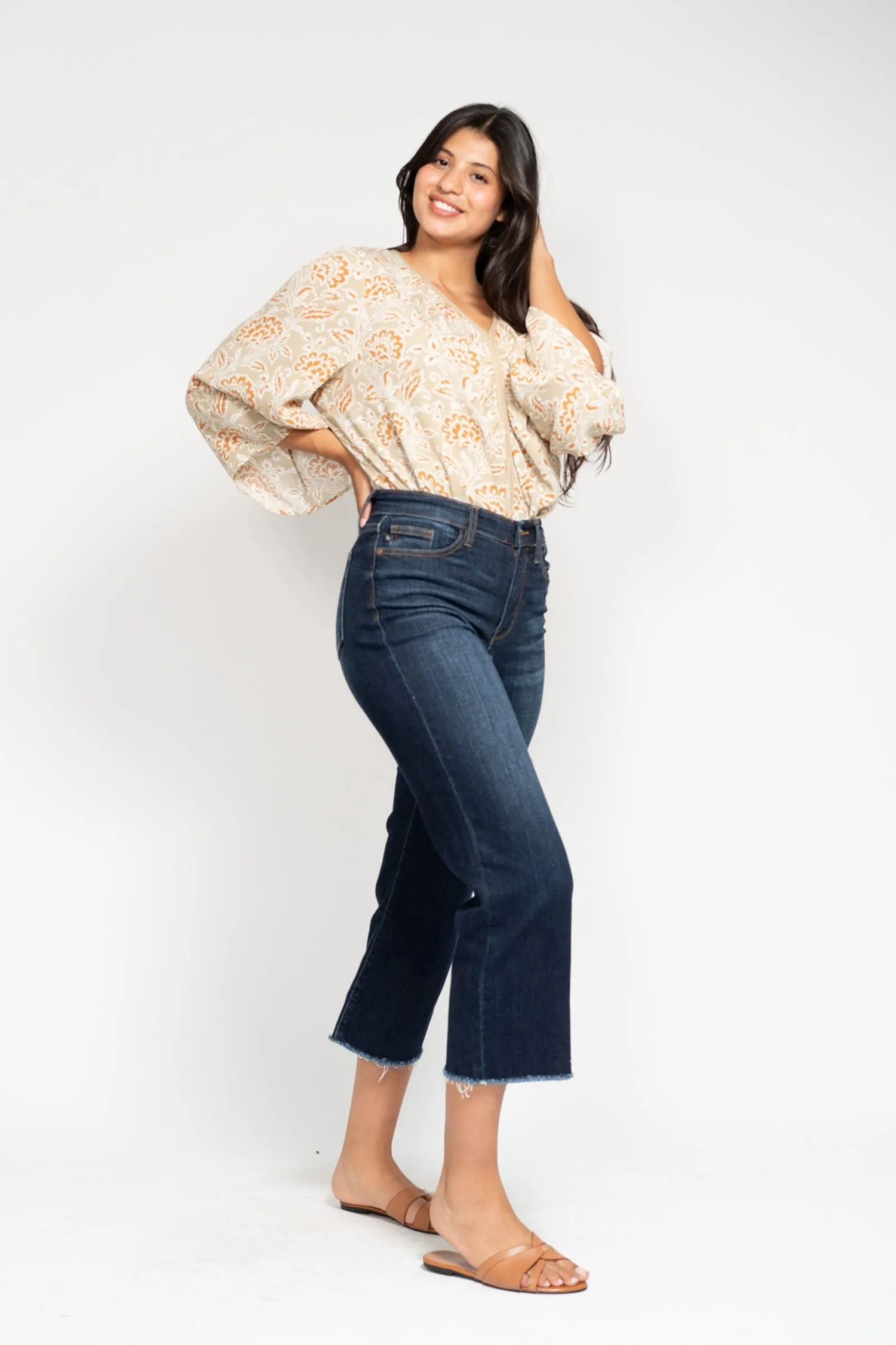 Judy Blue High Waist Wide Leg Crop Denim 82517