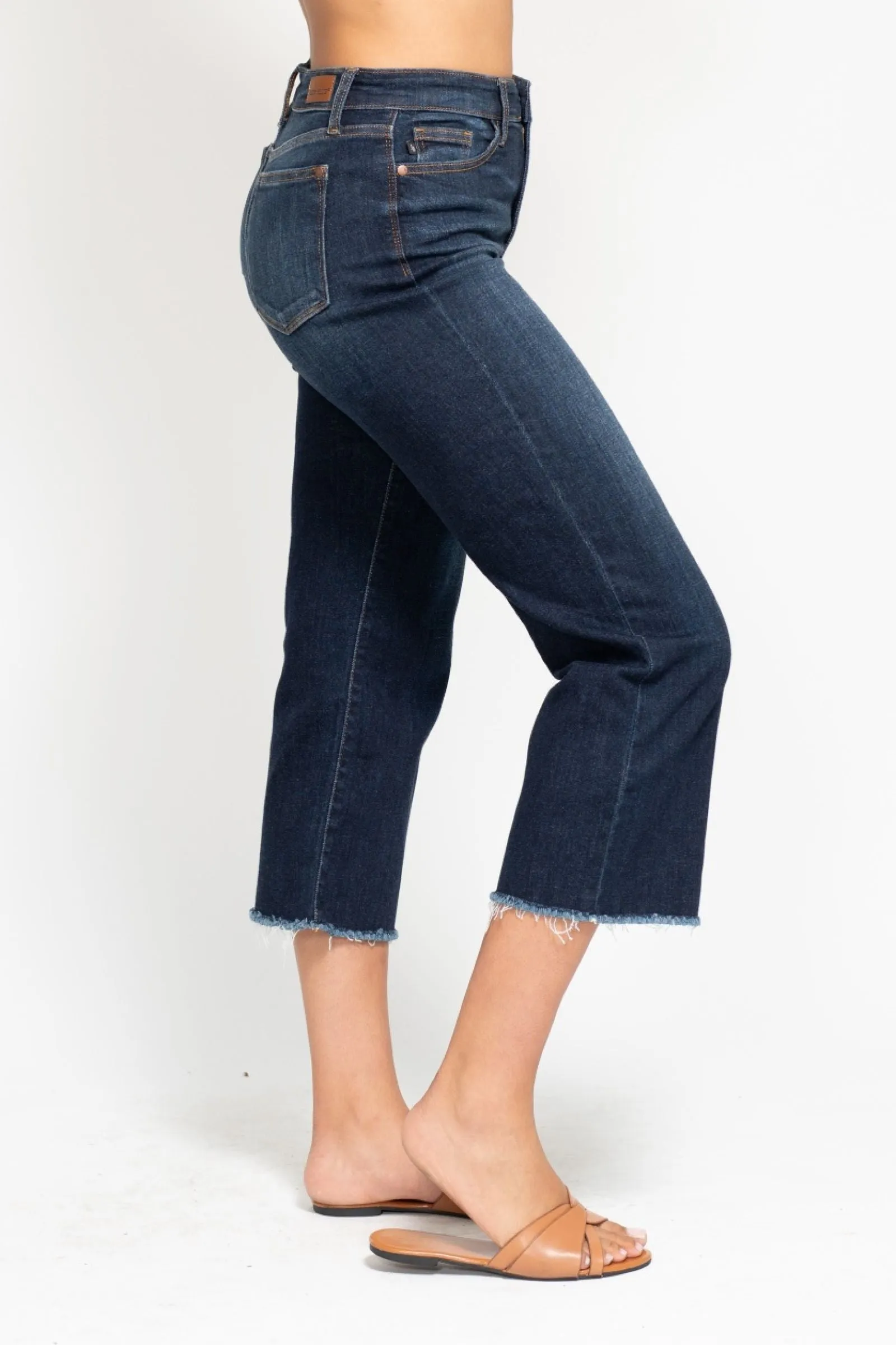 Judy Blue High Waist Wide Leg Crop Denim 82517