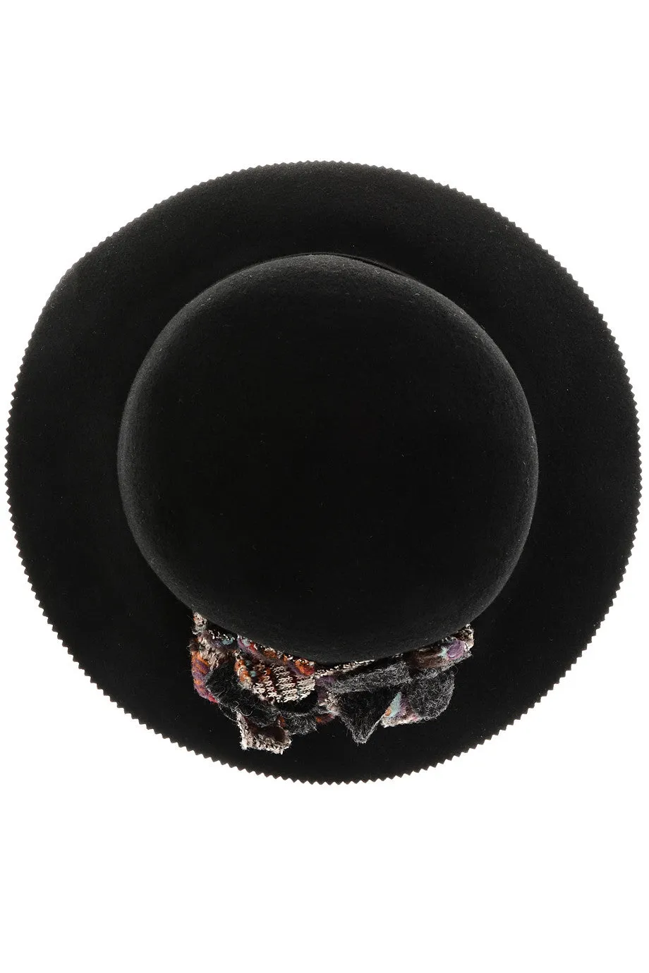 LANA Black Wool Fedora Hat