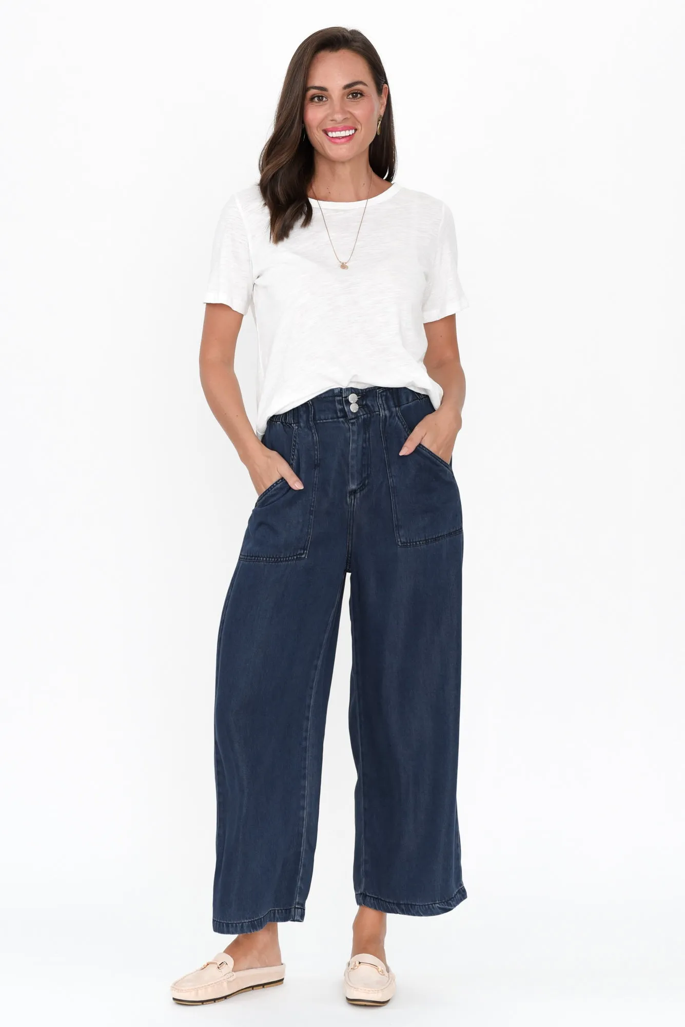 Lexton Dark Denim Wide Leg Pants