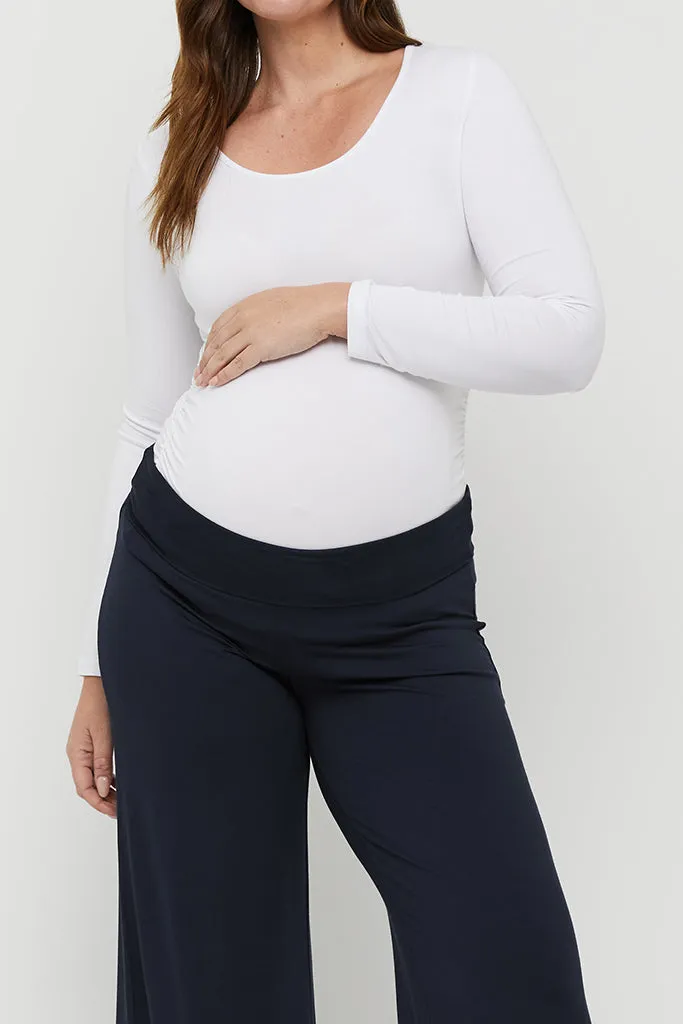 Luxe Wide Leg Maternity Pants - Dark Navy