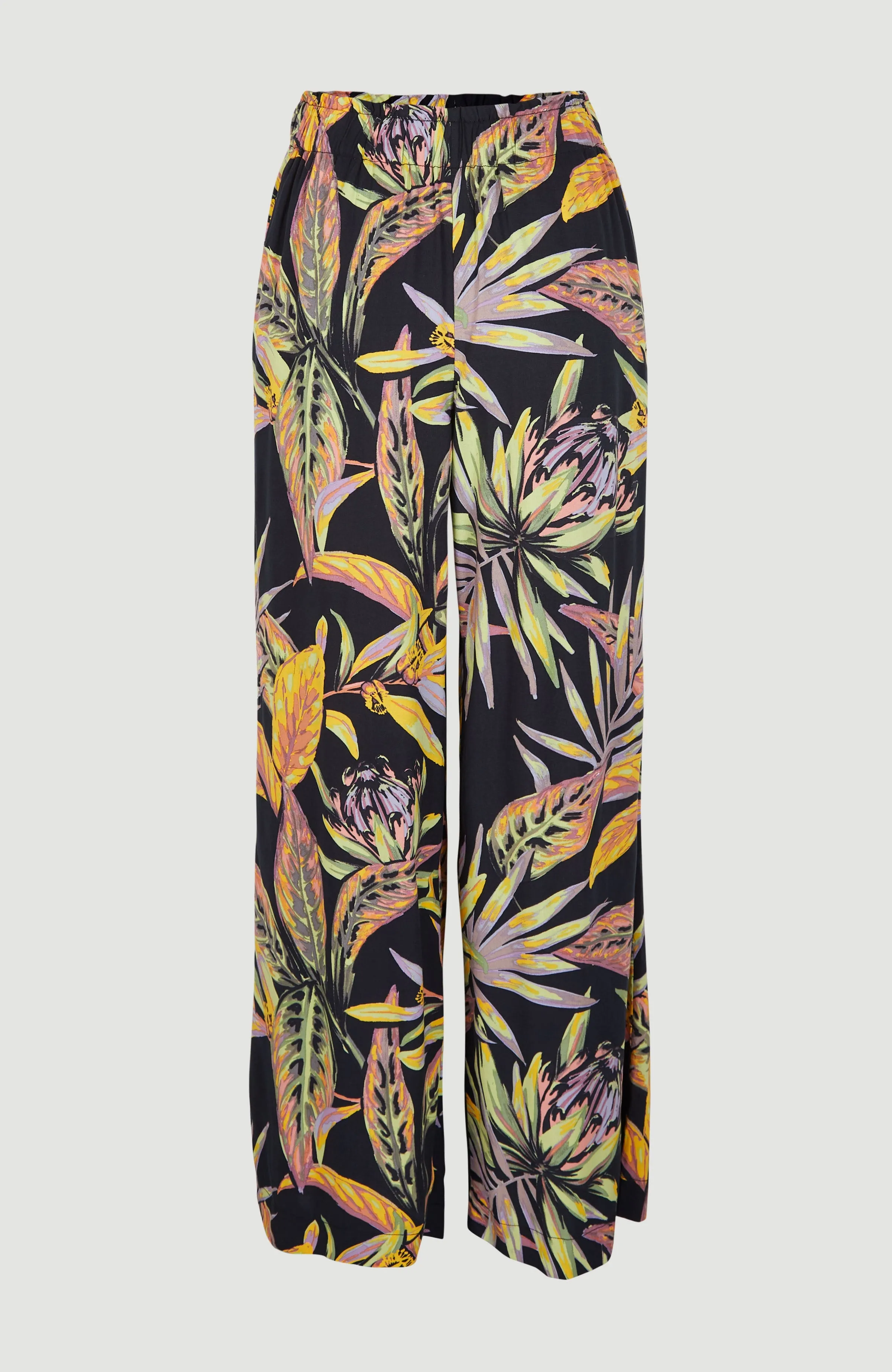 Malia High-Waist Beach Pants | Black Tropical Flower