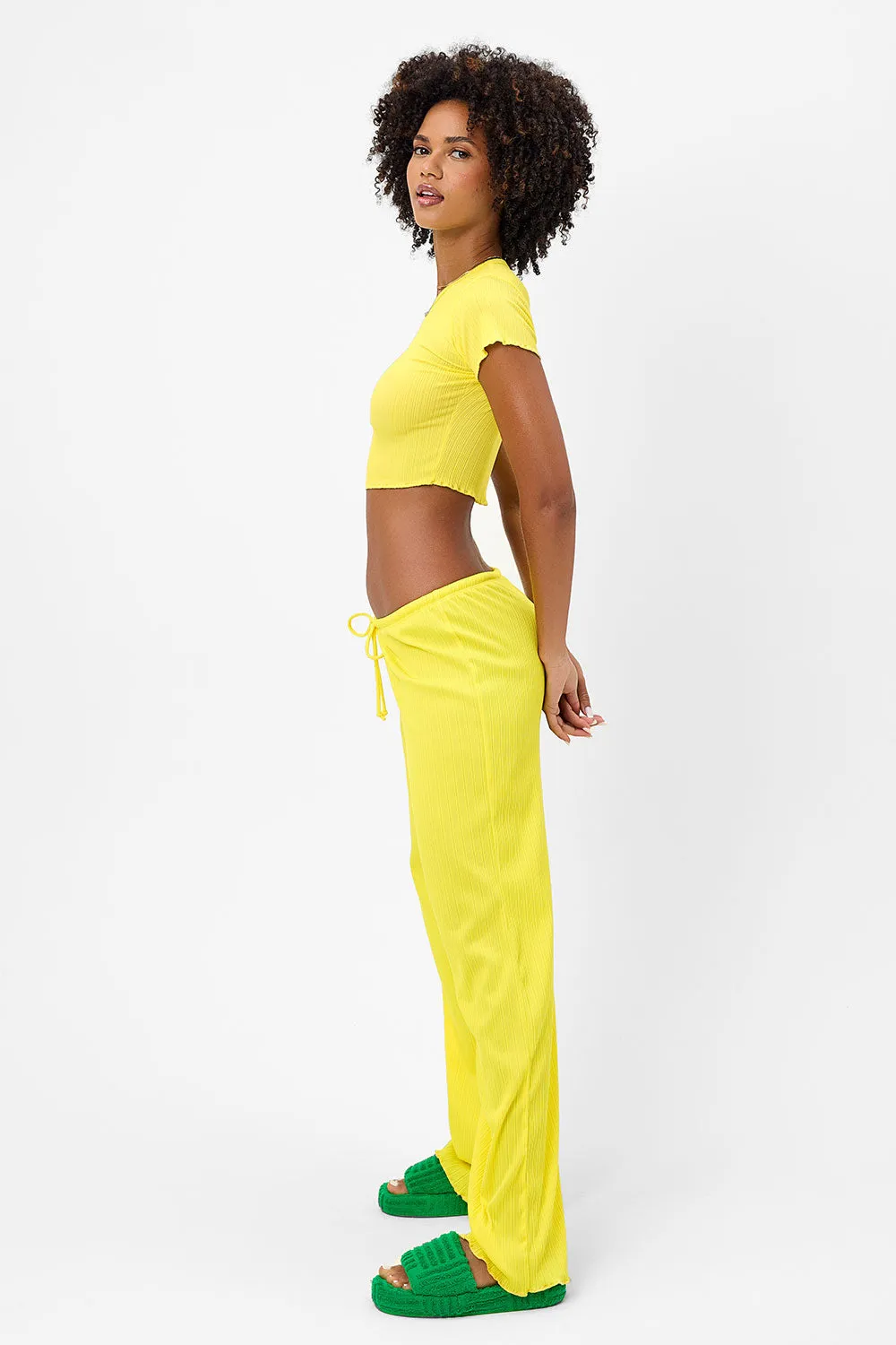 Michelle Low Rise Wide Leg Pants - Pina Colada