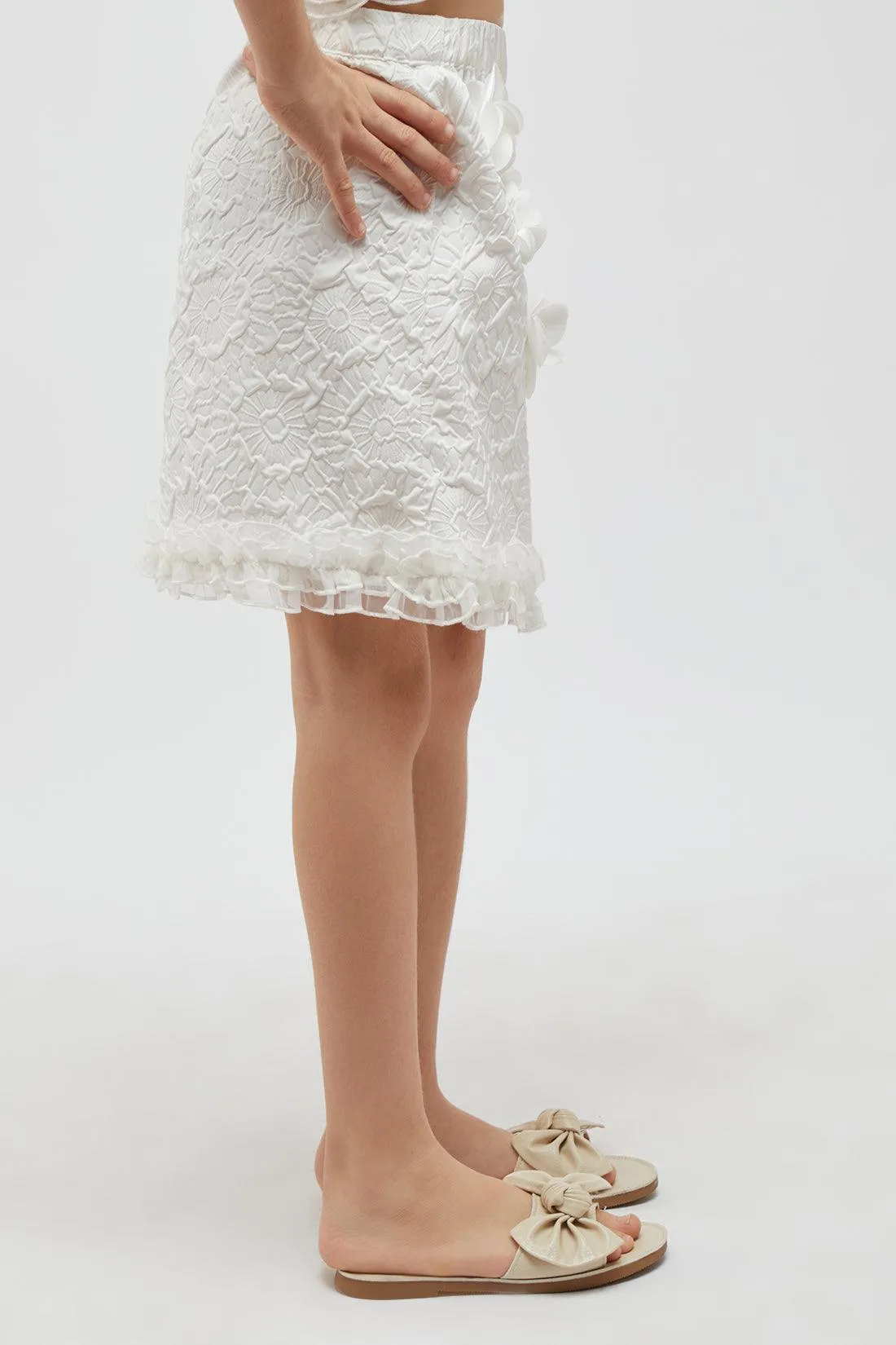 One Friday Off White Lace Skirt