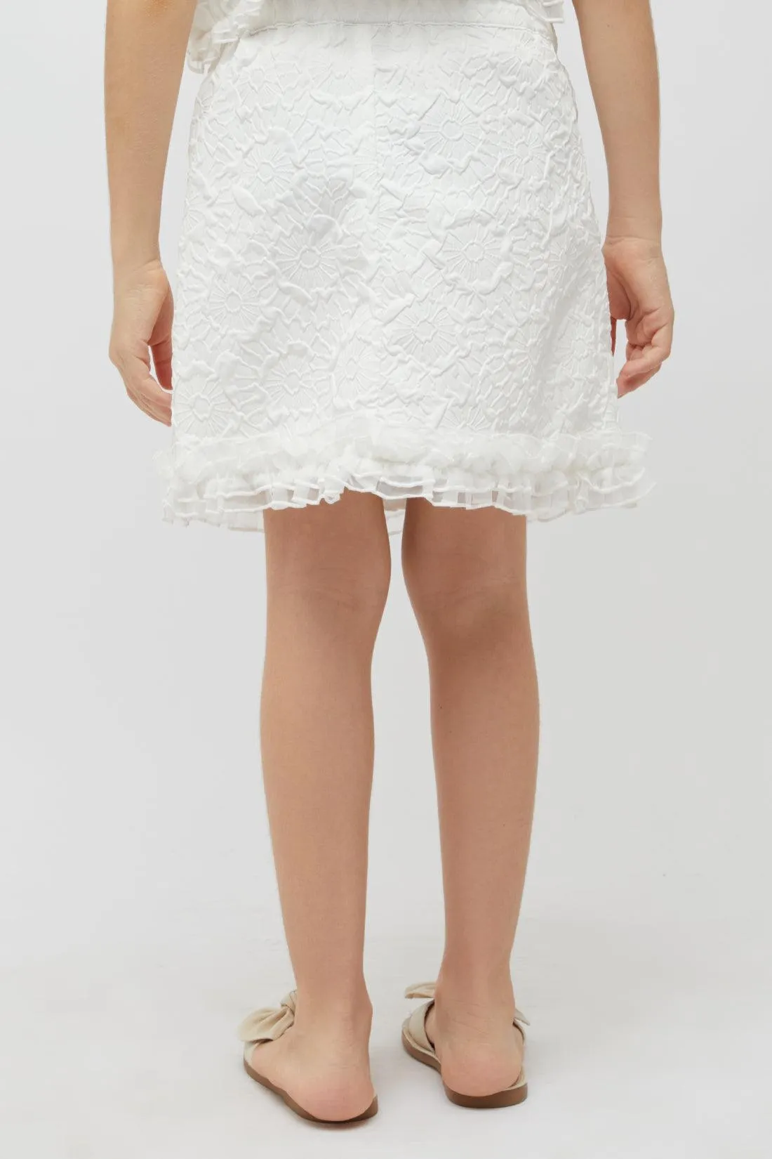 One Friday Off White Lace Skirt