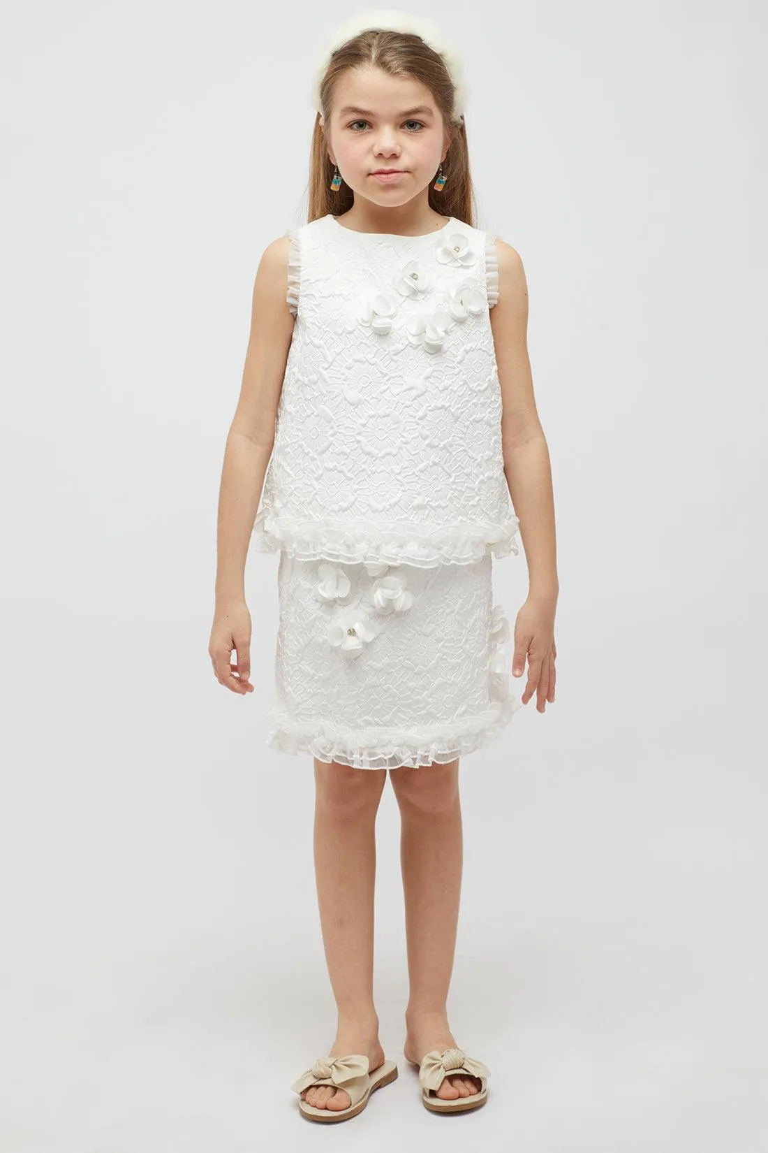 One Friday Off White Lace Skirt