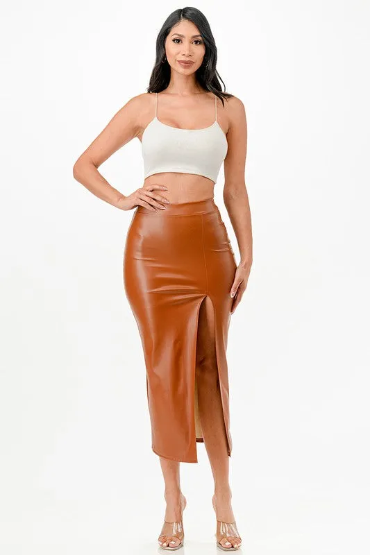 Open slit pencil skirt