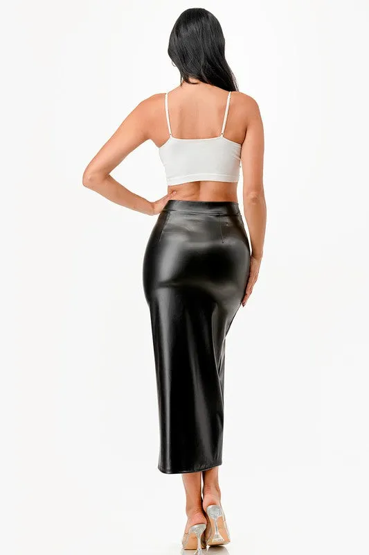 Open slit pencil skirt