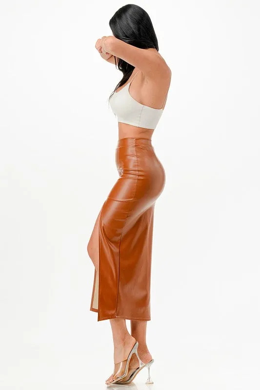 Open slit pencil skirt