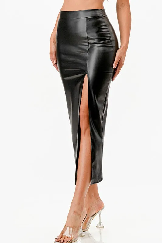 Open slit pencil skirt