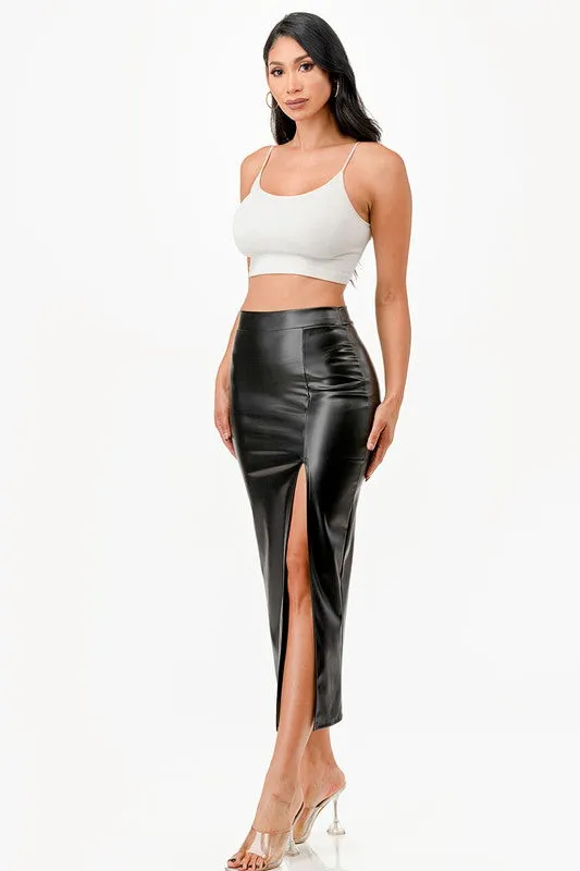 Open slit pencil skirt