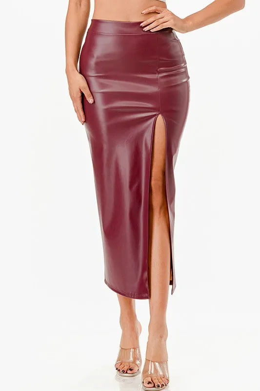 Open slit pencil skirt