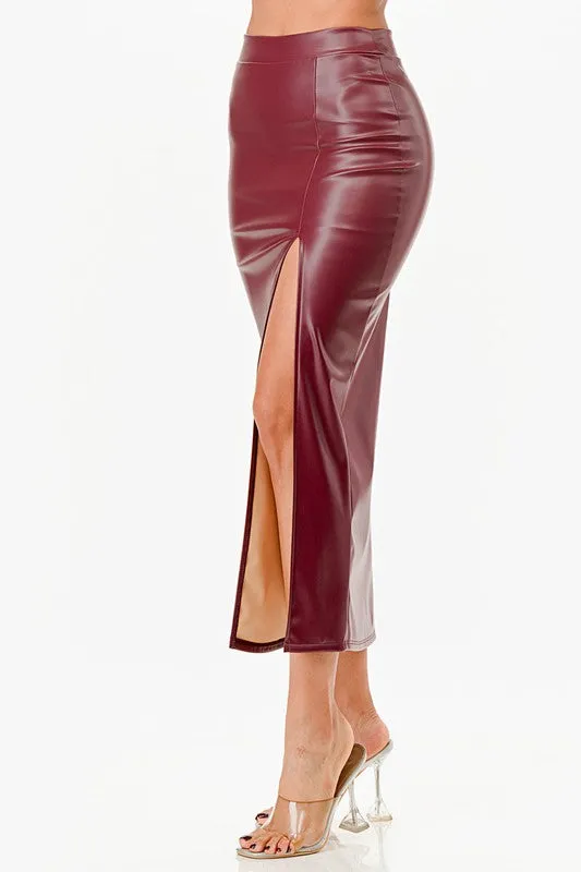 Open slit pencil skirt