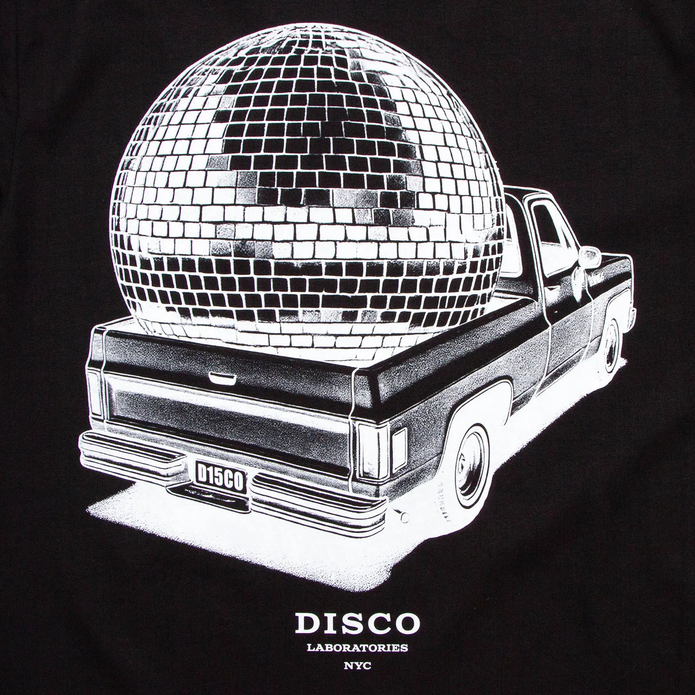 Pickup Disco Labs NYC Front Print - Tshirt - Black