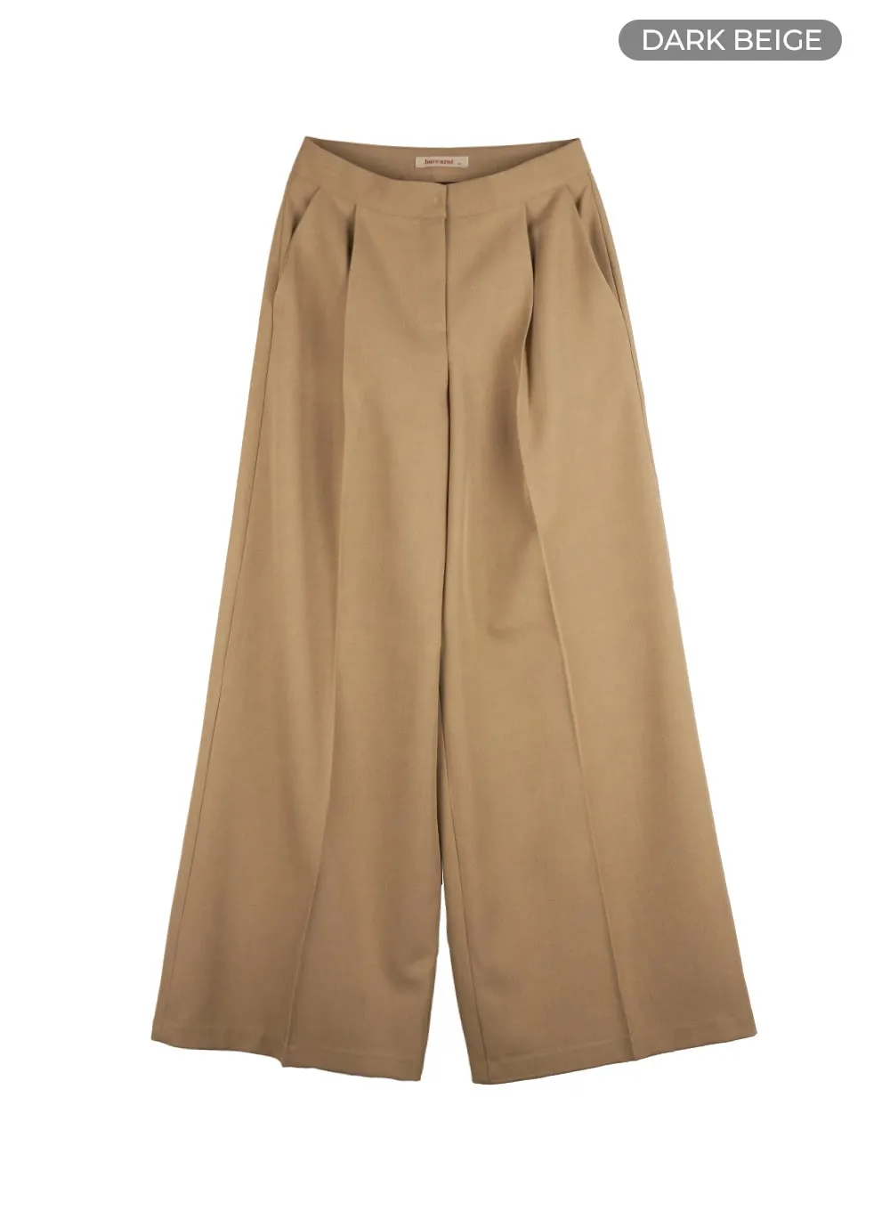 Pintuck Wide-Leg Tailored Pants IS402