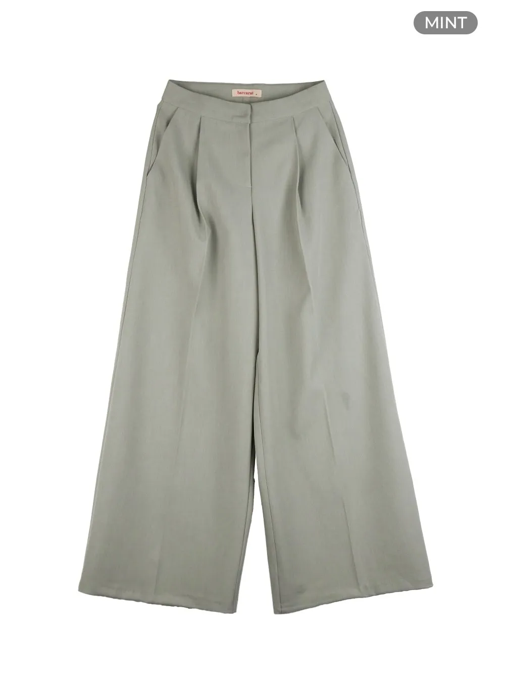 Pintuck Wide-Leg Tailored Pants IS402