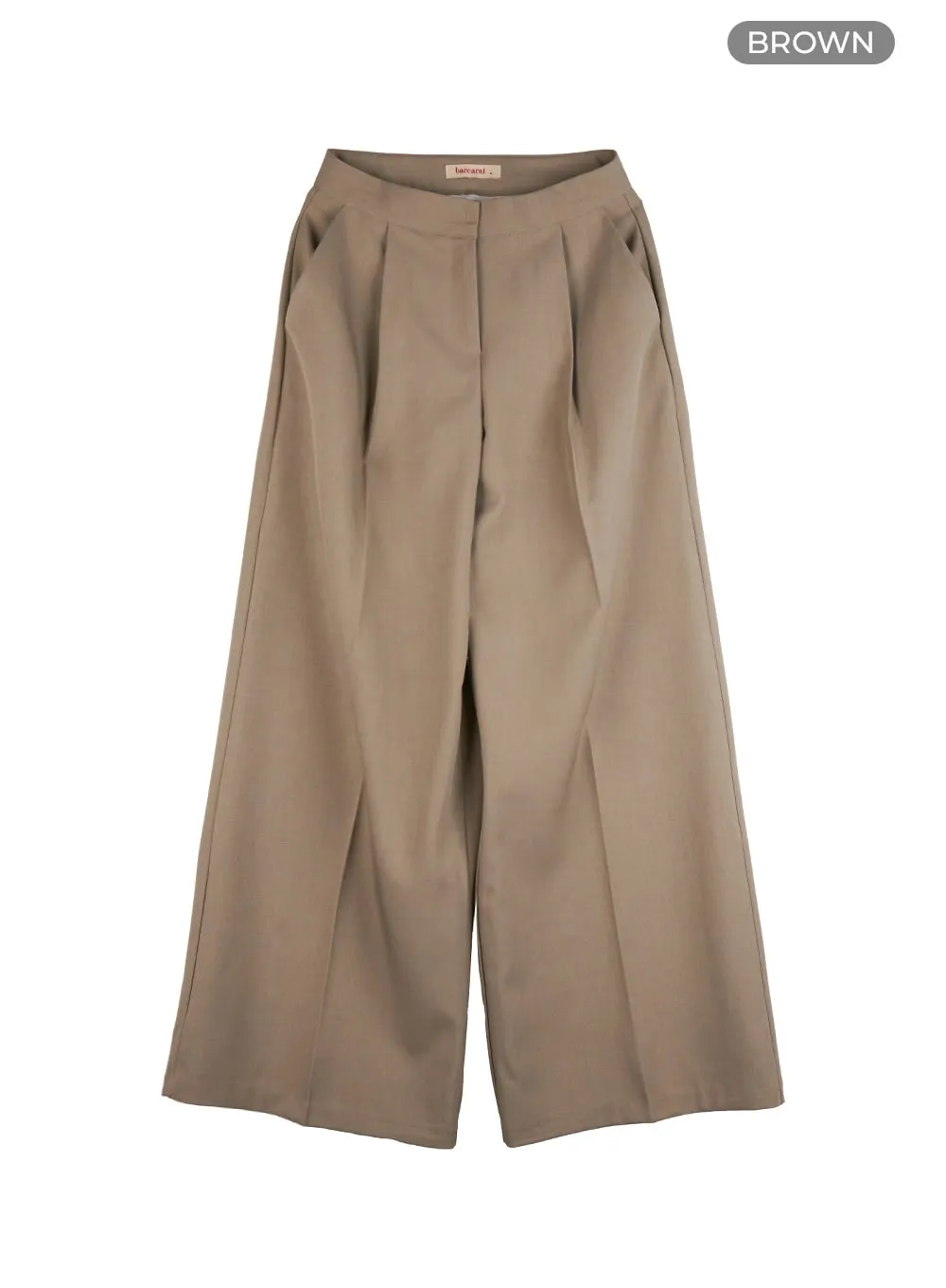 Pintuck Wide-Leg Tailored Pants IS402